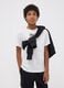 T-shirt bianca in puro cotone con stampa regular fit per ragazzo_0