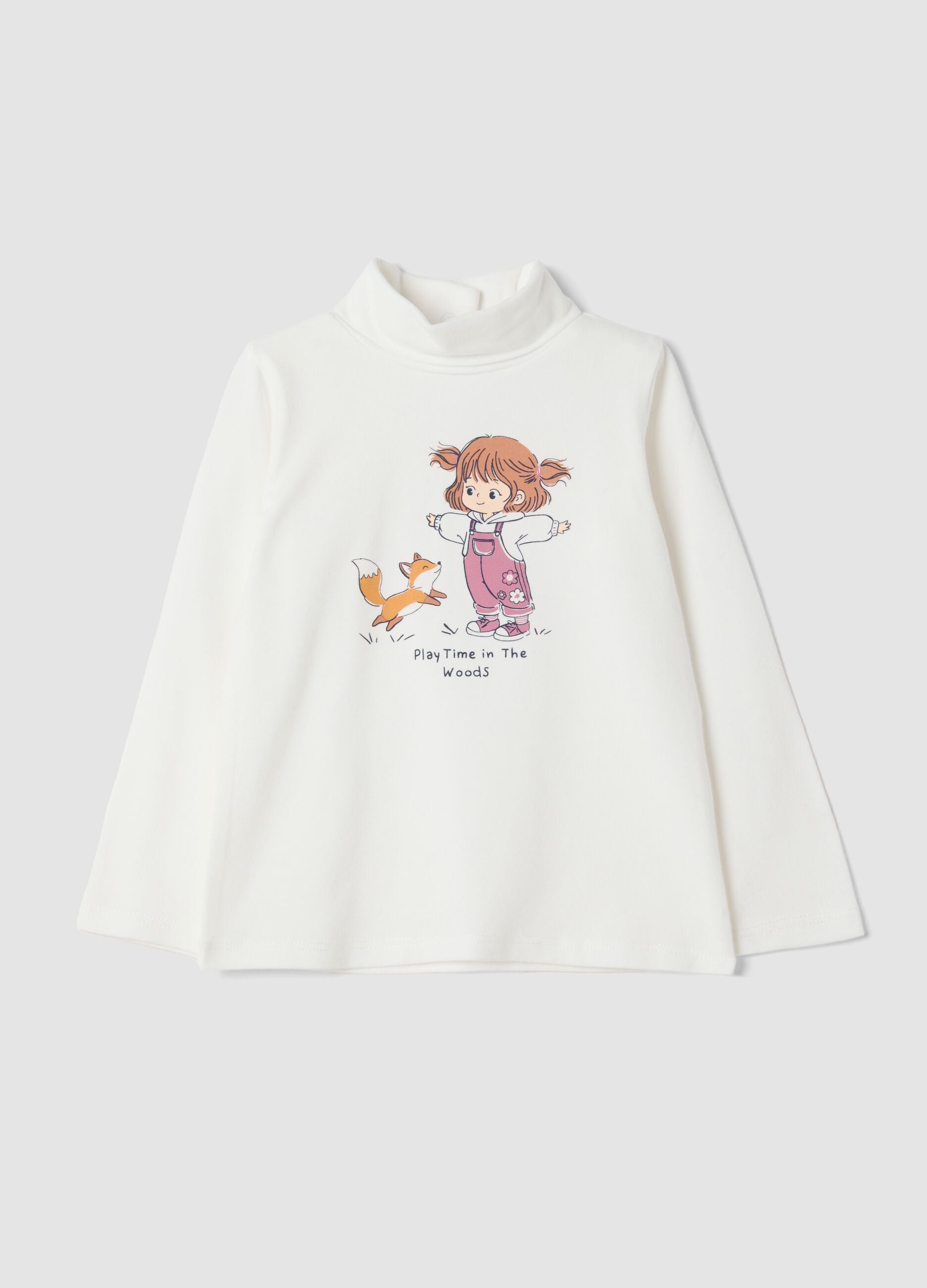 White organic stretch cotton crew-neck T-shirt