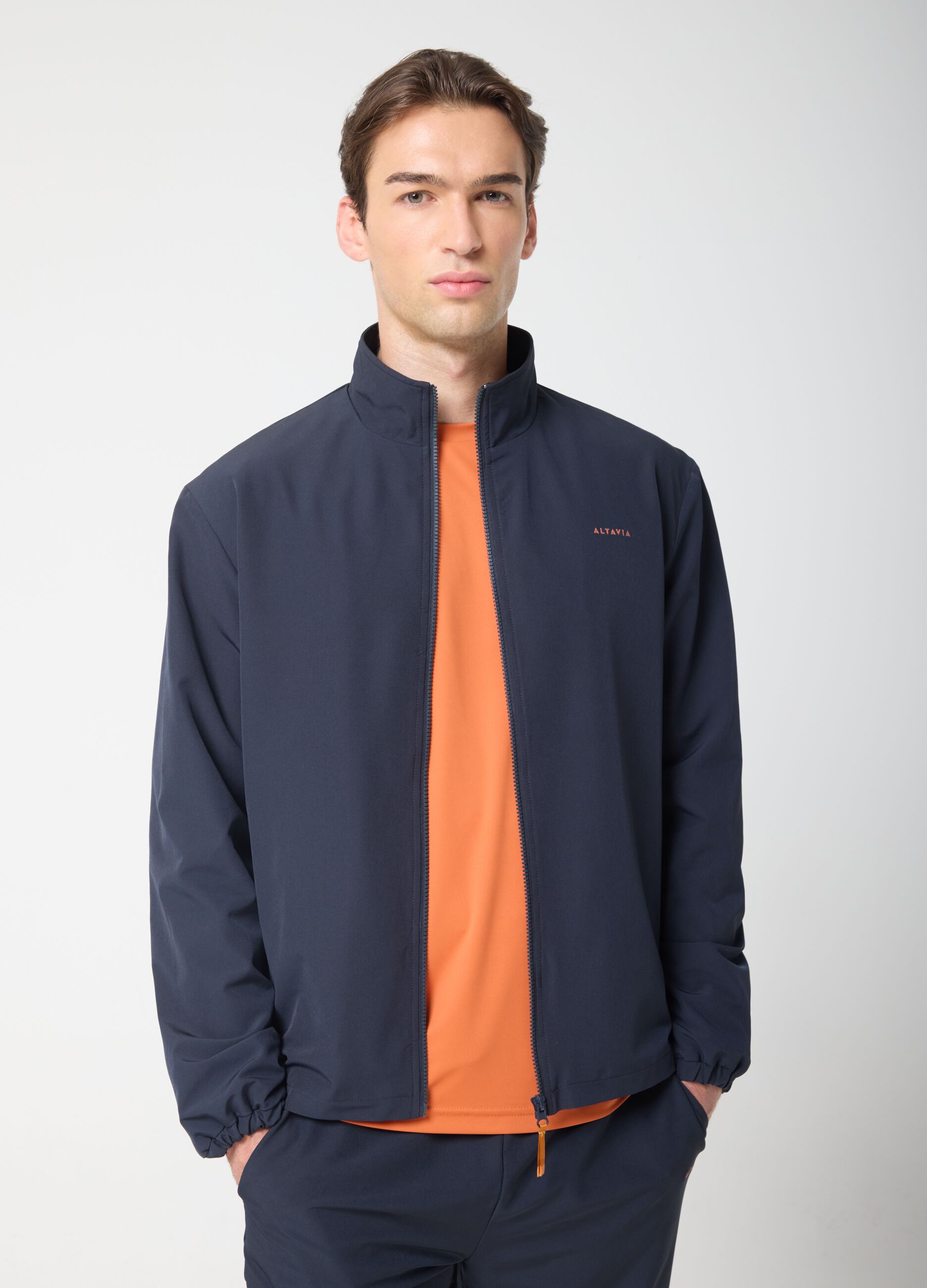 Technical fabric full-zip with contrasting profiles ALTAVIA COURT
