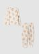 White crew-neck pyjamas with teddy bear print_0