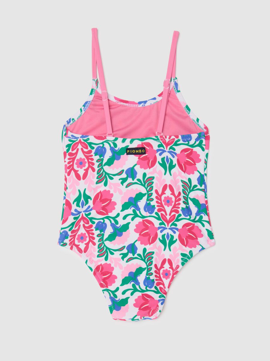 Girls' One-Piece Swimsuit in Multicolour Stretch Blend_1