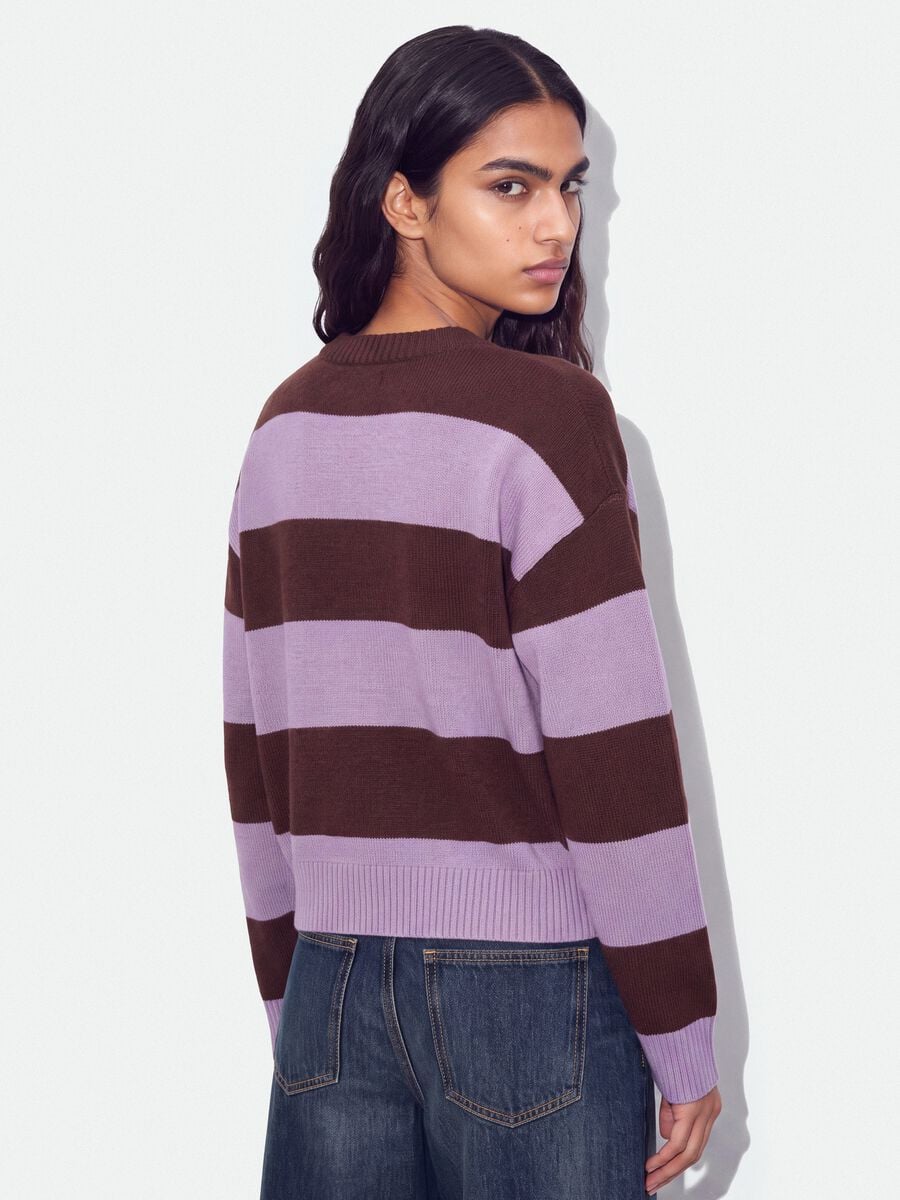 Multicoloured striped viscose-blend jumper with teddy bear embroidery, regular fit_2