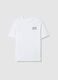 Girls' white pure cotton overfit T-shirt with lettering_3