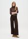 Brown Wide Leg Corduroy Trousers_0
