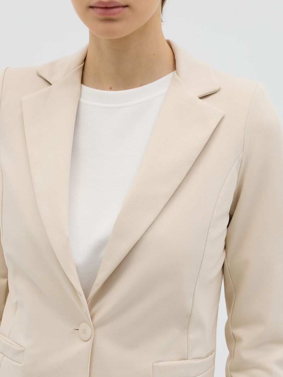 Beige single-breasted blazer_2