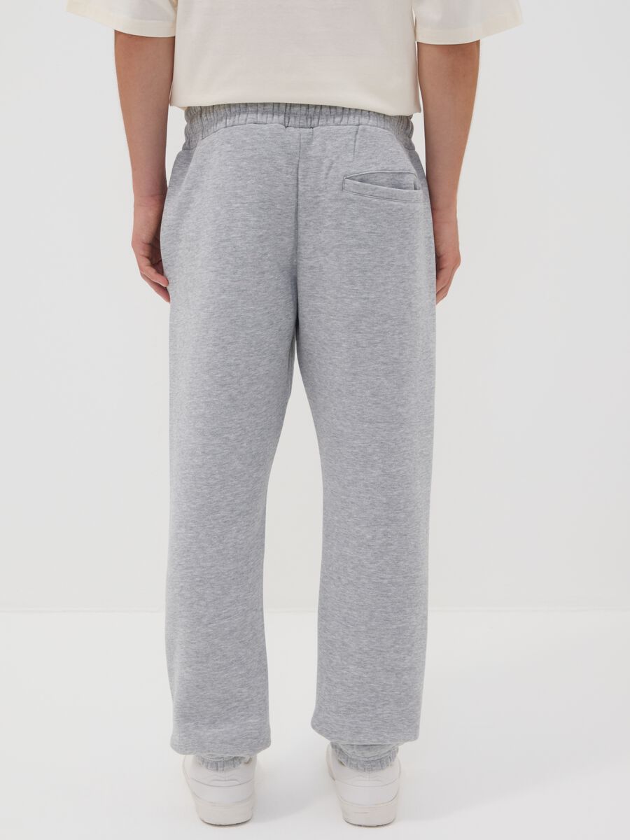 Grey cotton-blend joggers with logo_2