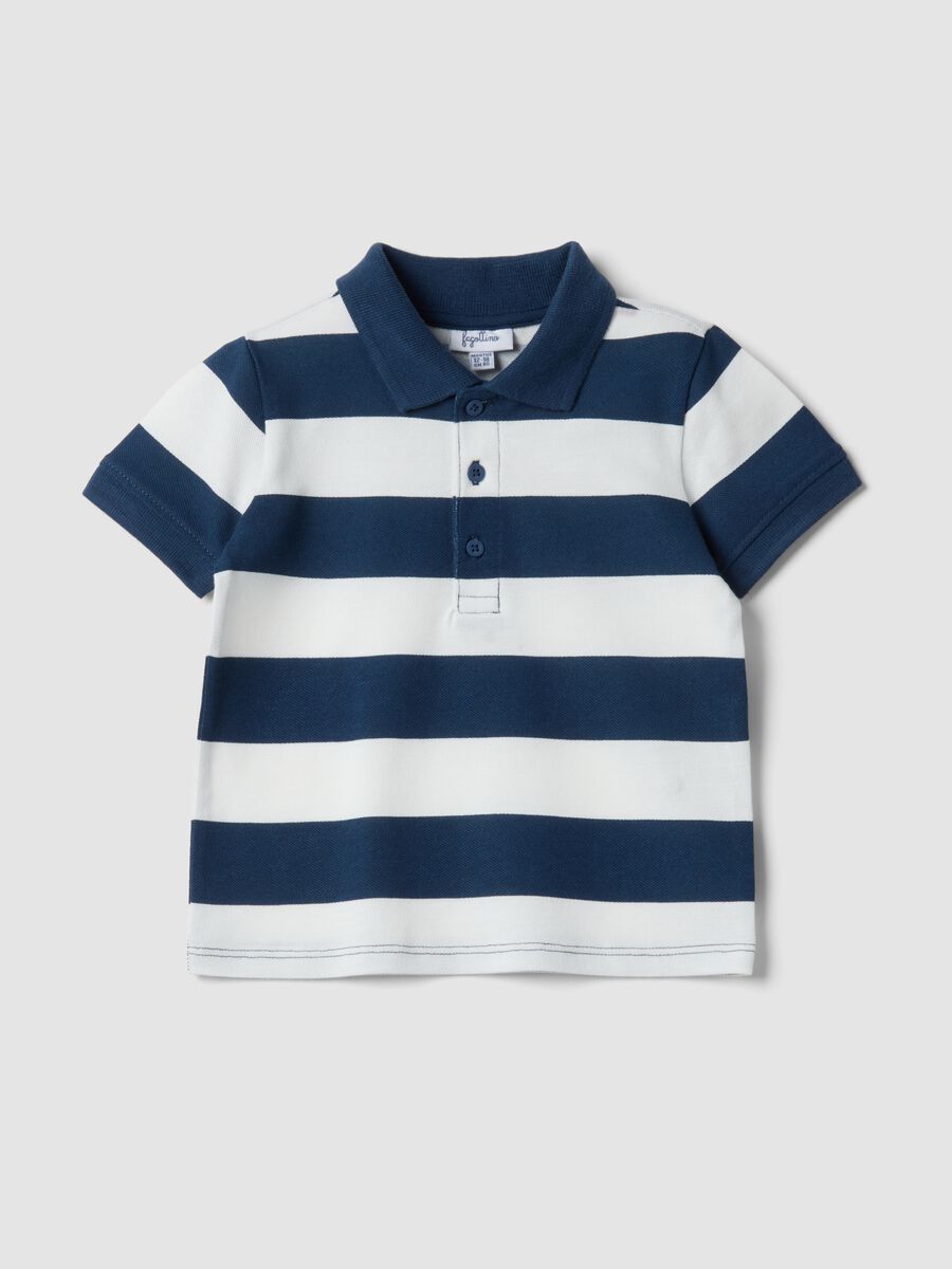 Multicoloured striped pure cotton polo for boys, regular fit_0