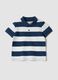 Multicoloured striped pure cotton polo for boys, regular fit_0