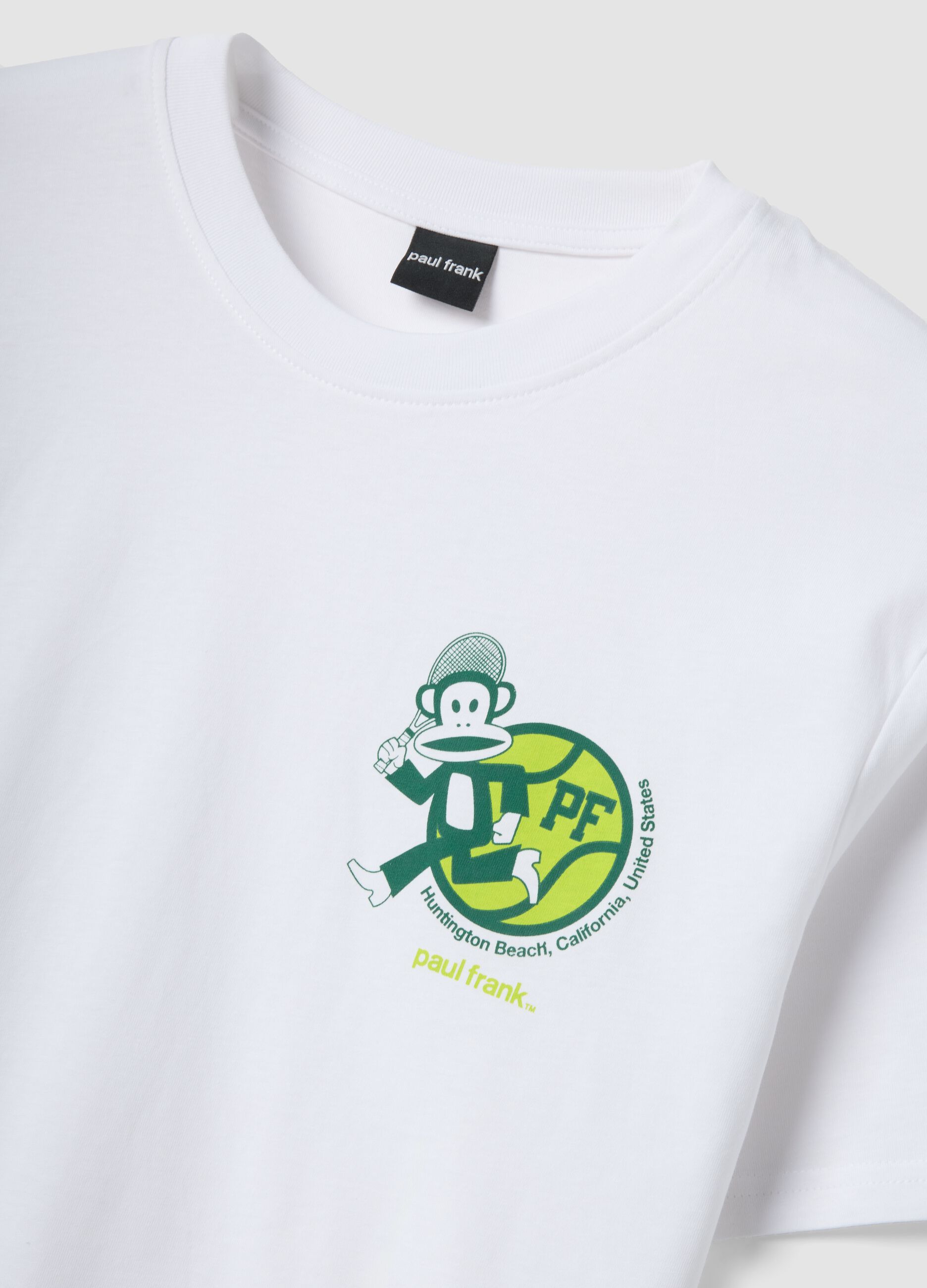 White Paul Frank print T-shirt in pure cotton, regular fit