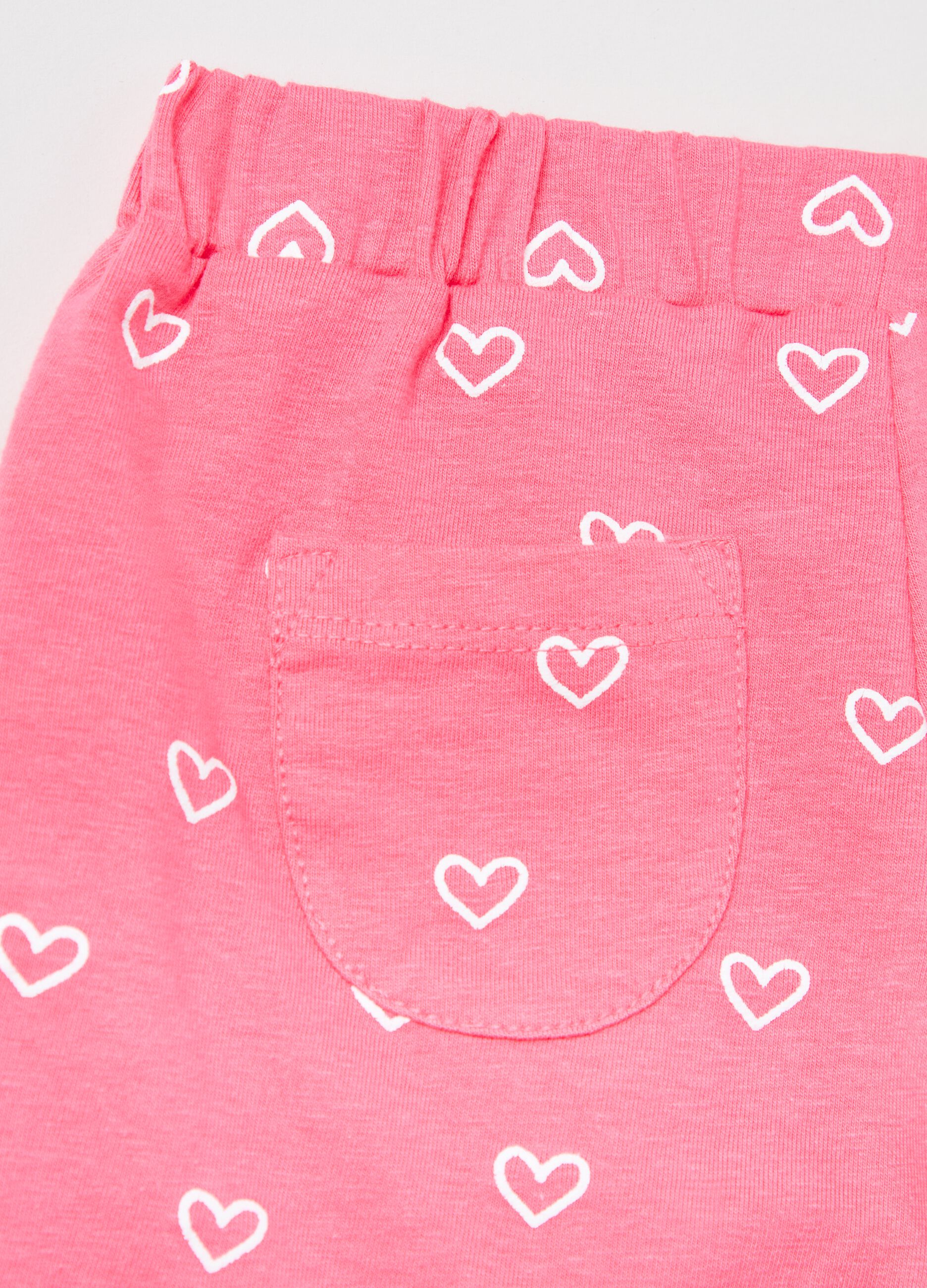 Bipack shorts in jersey con stampa e rouches_2
