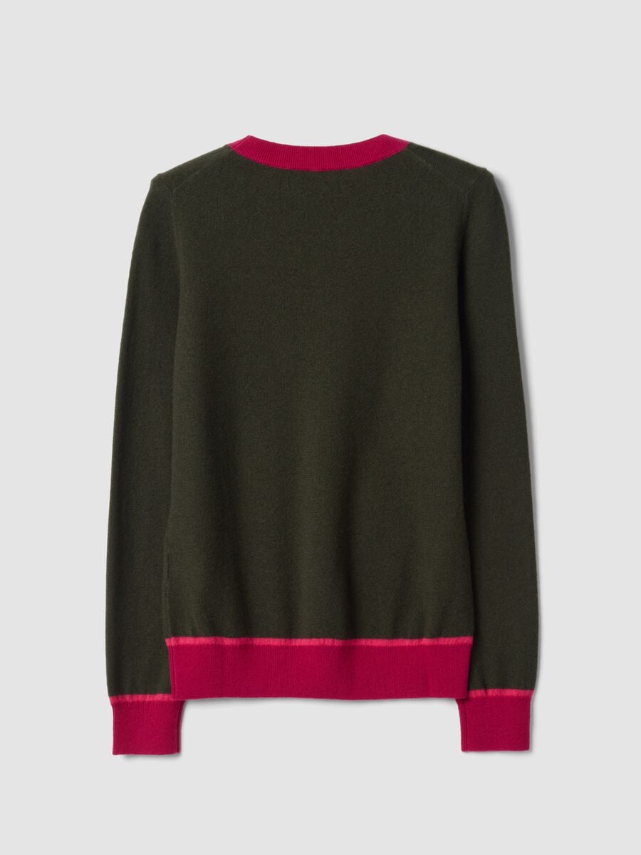 Maglia verde in pura lana con girocollo_2