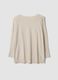 Beige viscose-blend jumper with rhinestones, regular fit_2