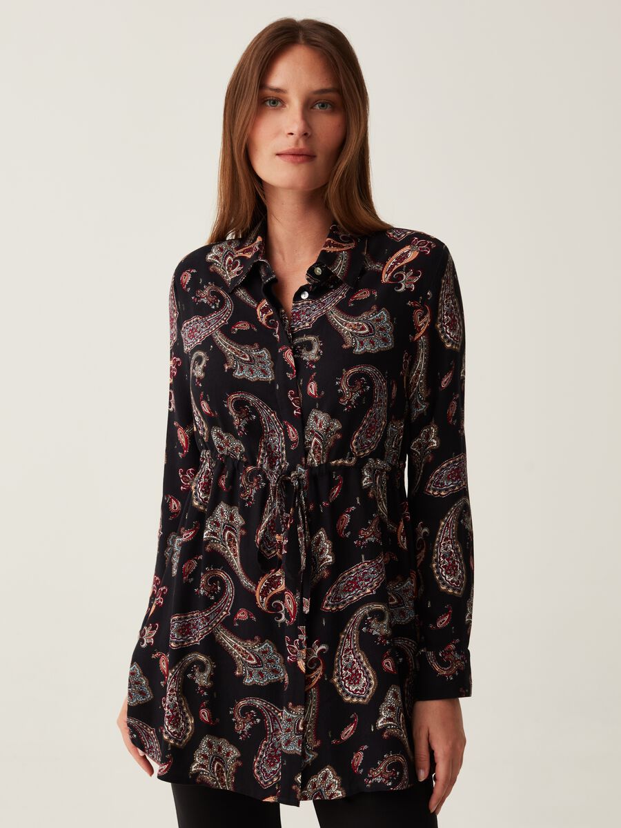 Camicia premaman in flanella stampa paisley_1