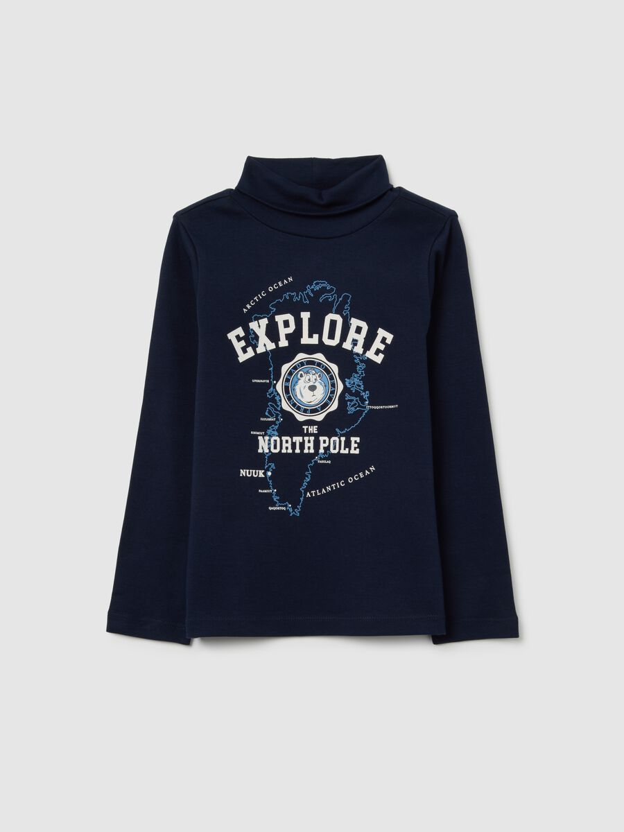 Children's T-shirt in pure blue cotton regular fit_0