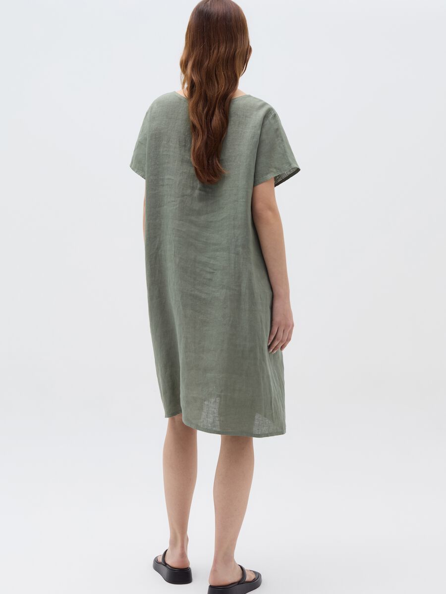 Short dress in linen with pockets_2