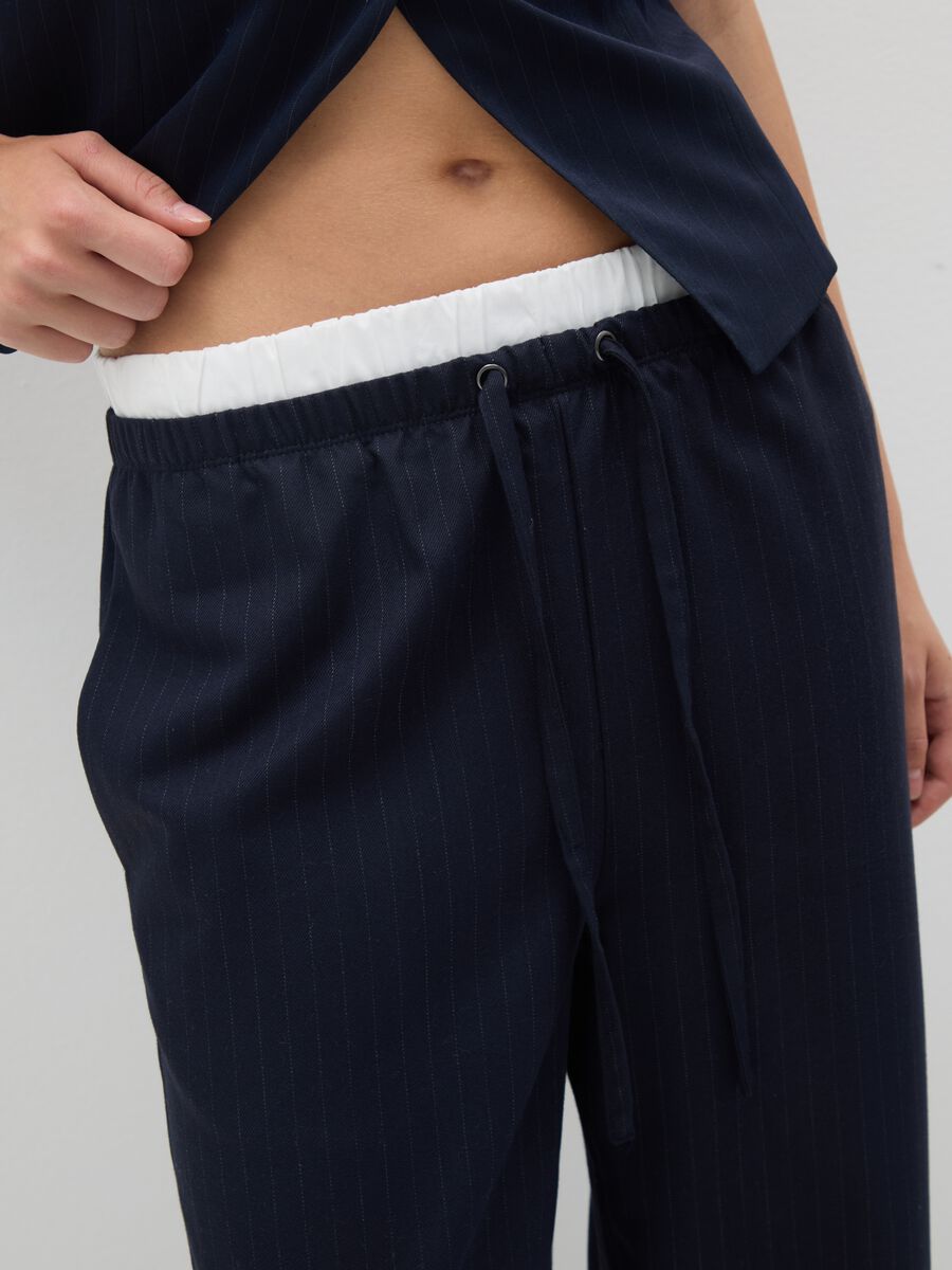 Blue Check Wide Leg Trousers_2