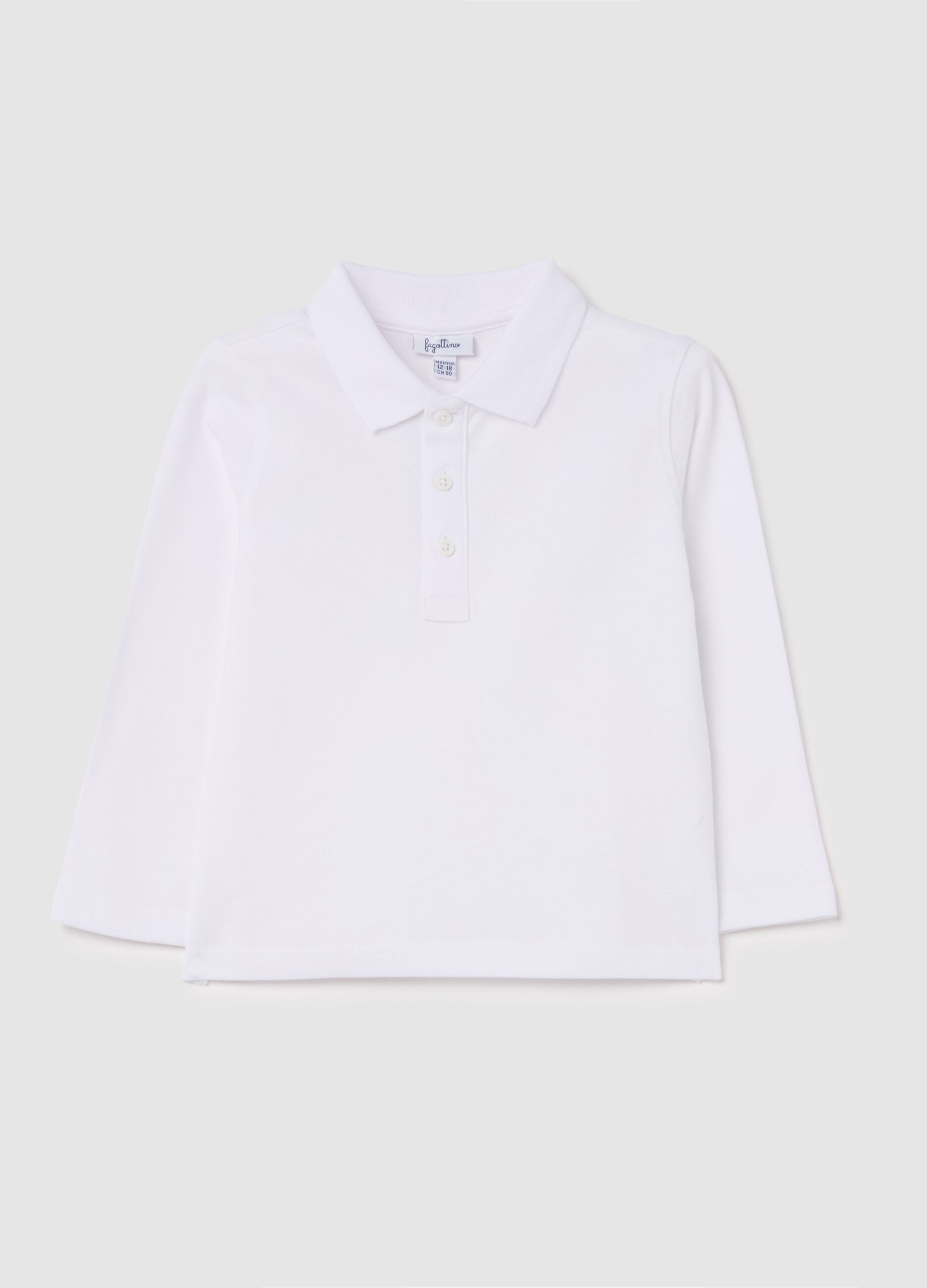 Long-sleeved polo shirt in piquet