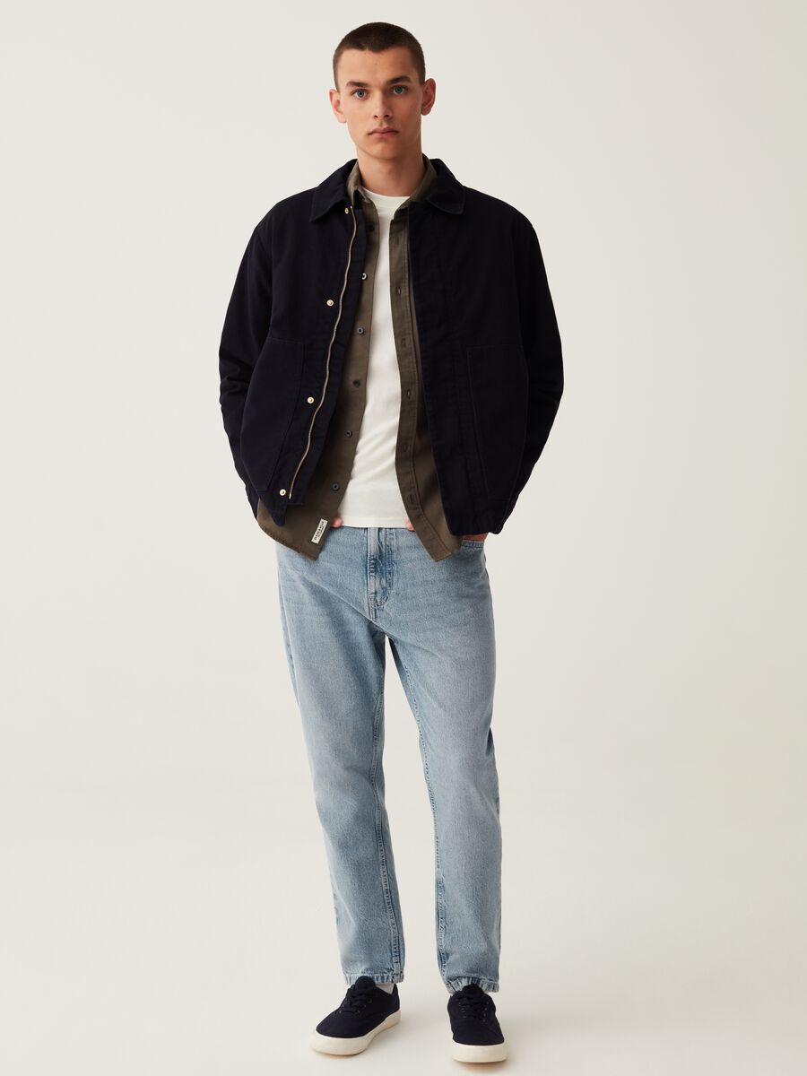 Shacket in cotone con zip_0