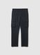 Black Regular Fit Stretch Cotton Cargo Trousers_4