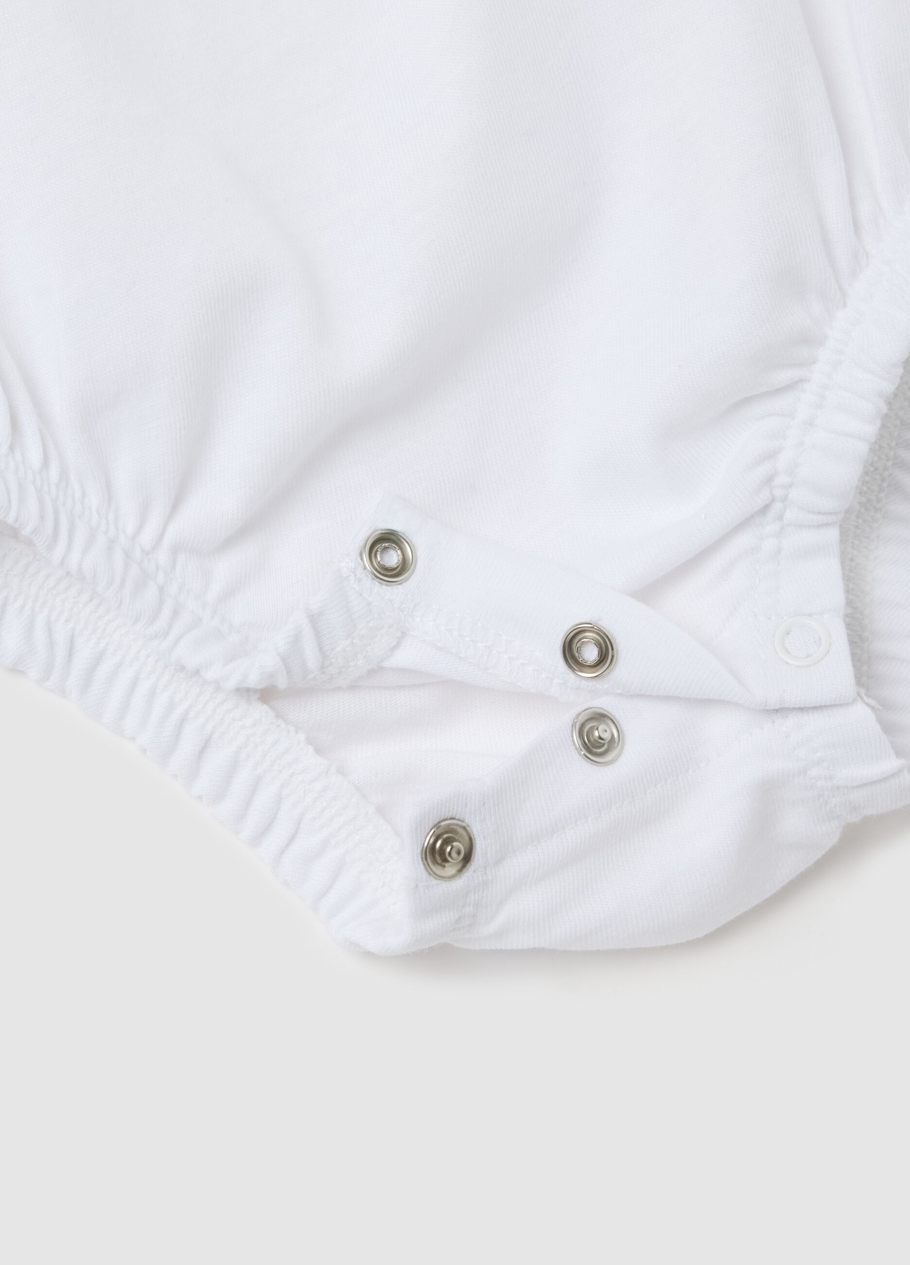 White newborn bodysuit with classic collar