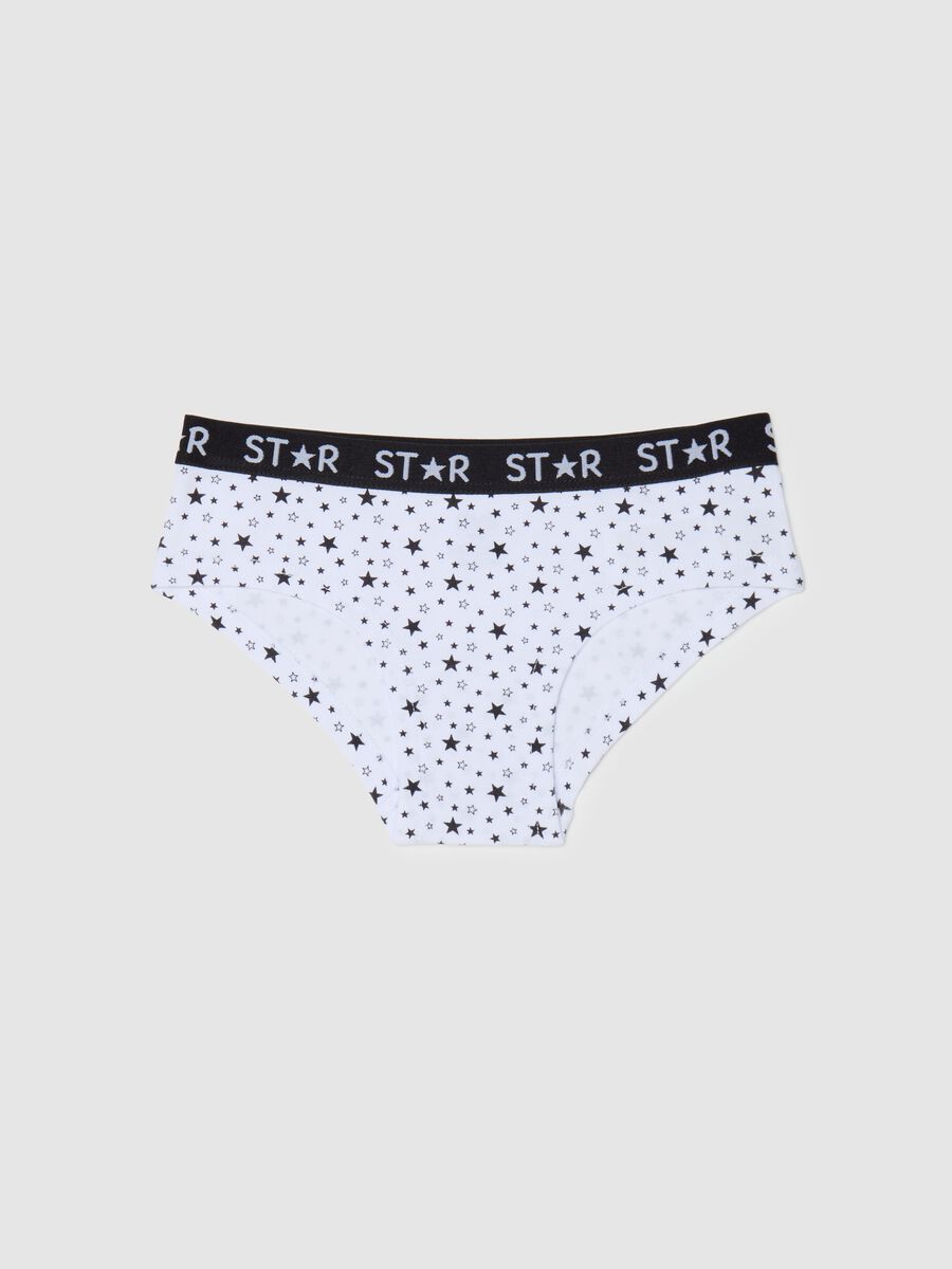Stretch cotton knicker shorts with star print_0