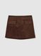 Brown stretch fabric skirt regular fit_4