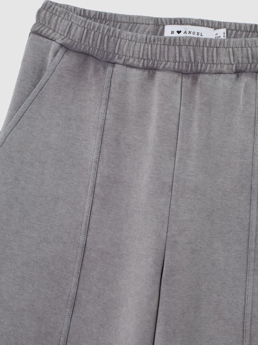 Grey stretchy cotton trousers with relaxed fit_1