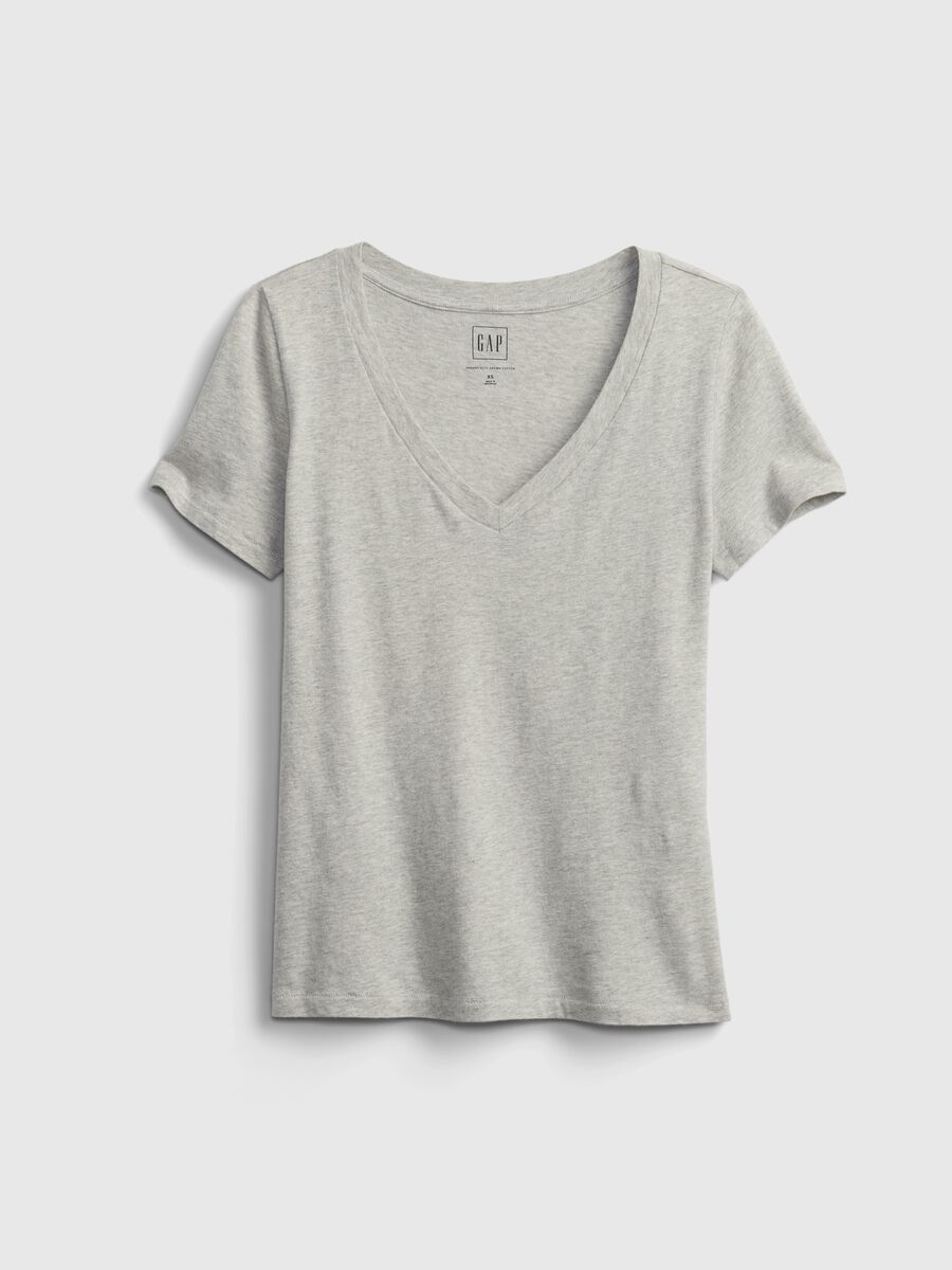 Mélange T-shirt with V neck_2