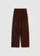 Brown trousers in pure cotton with elasticated waist_4