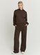 Brown Cotton Blend Regular Fit Trousers_0