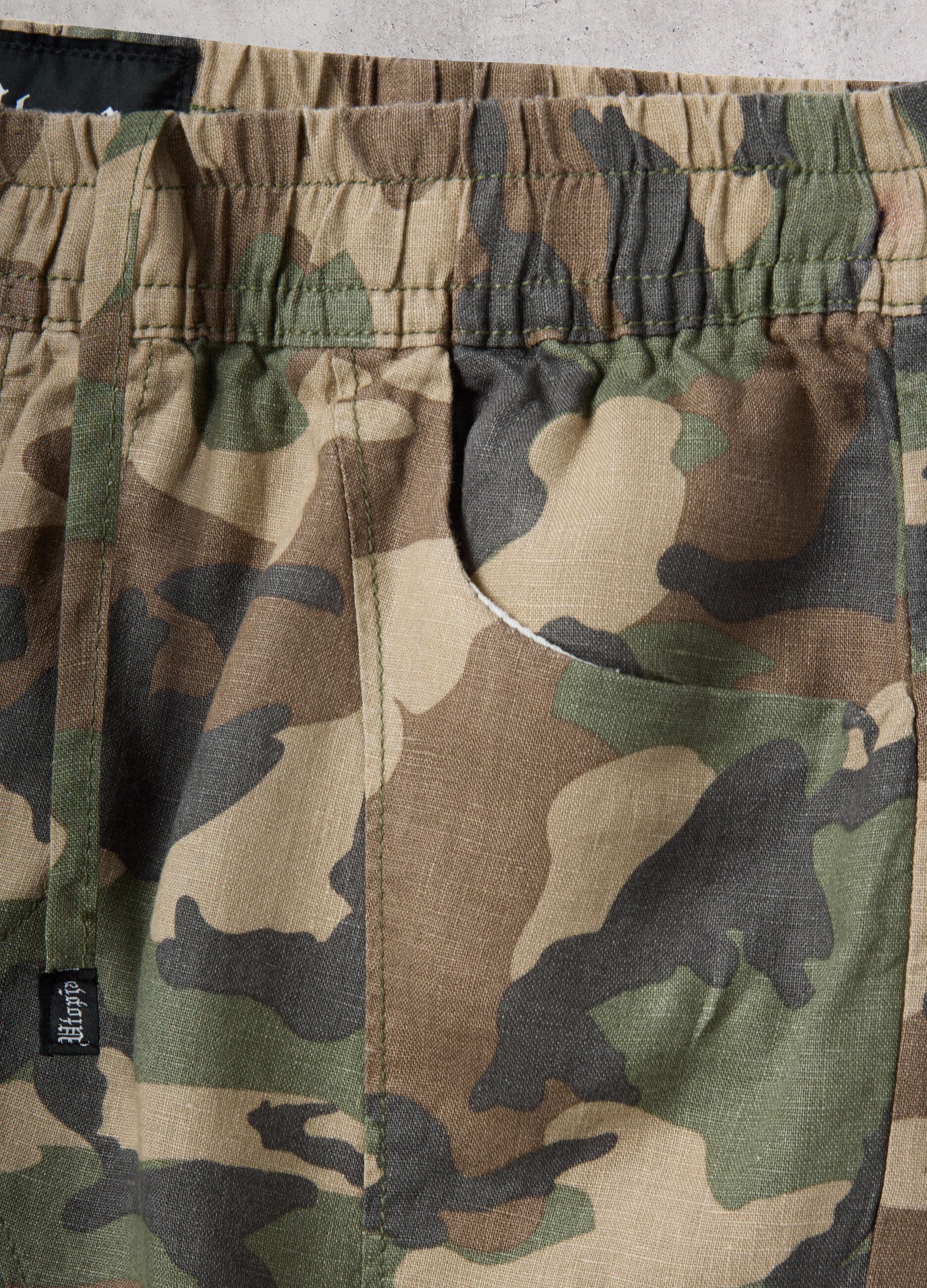 100% Linen Camo Shorts