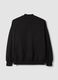 Black cotton-blend sweatshirt with front print, regular fit_2