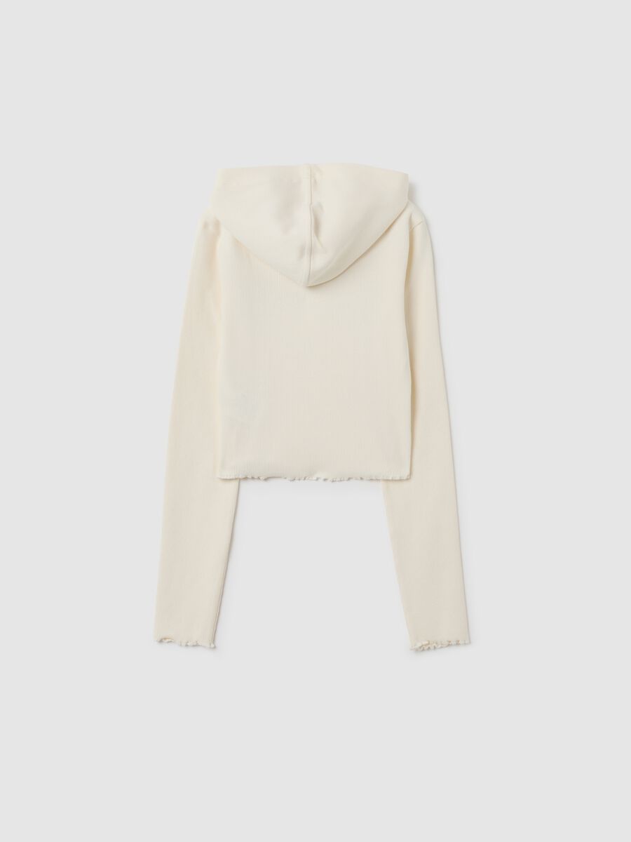 T-shirt da ragazze in cotone elasticizzato bianca regular fit_4