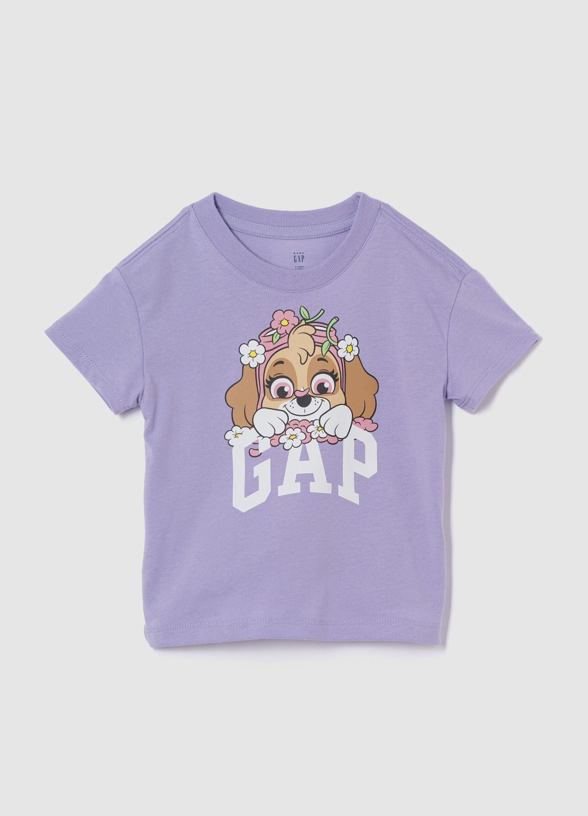 Purple T-shirt in cotton with Skye print