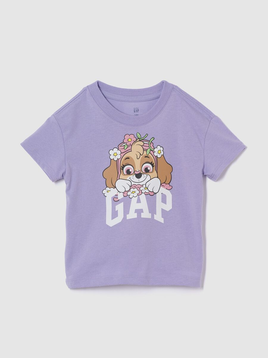 Purple T-shirt in cotton with Skye print_0