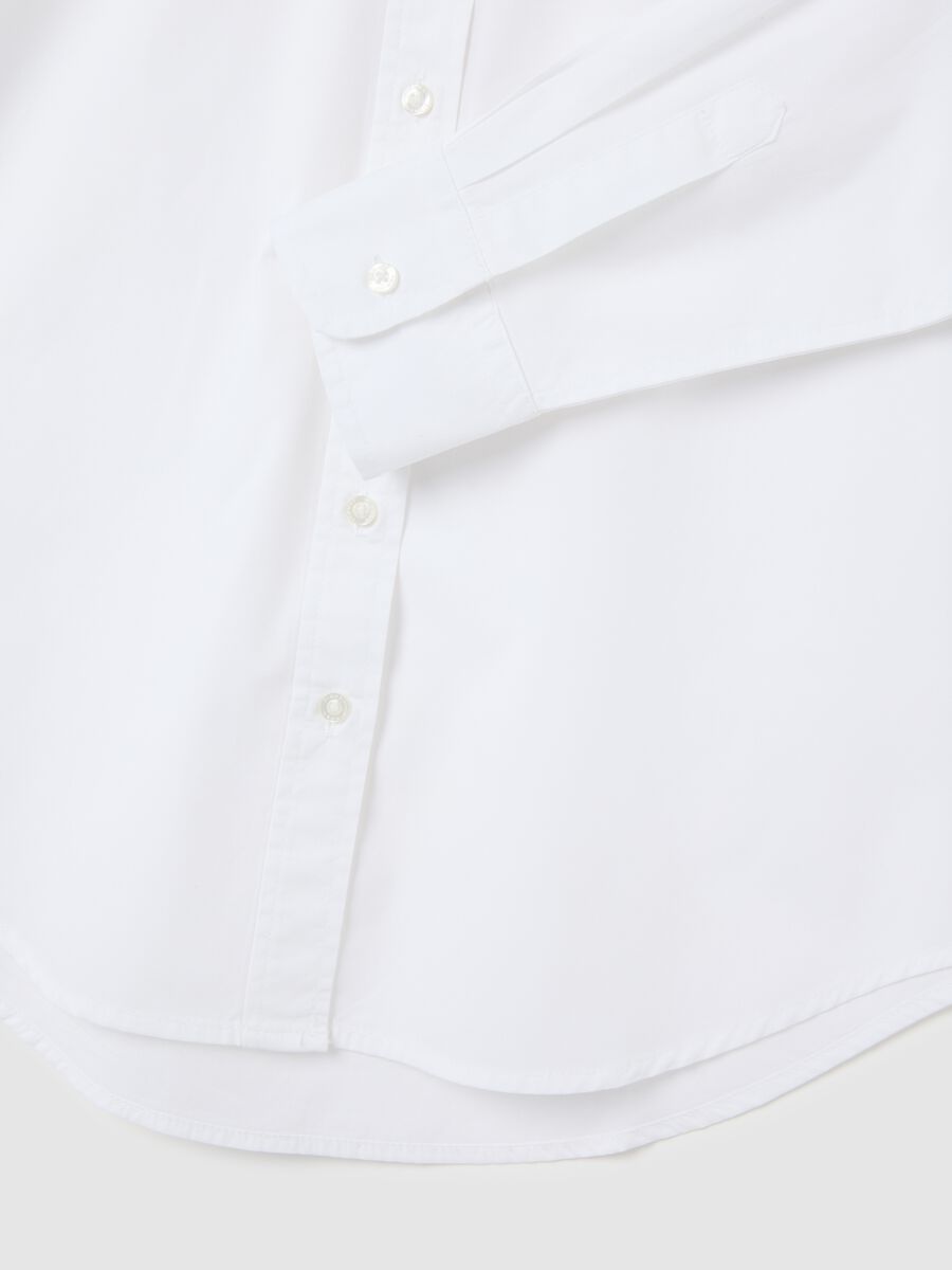 Camicia in puro cotone bianca regular fit_1