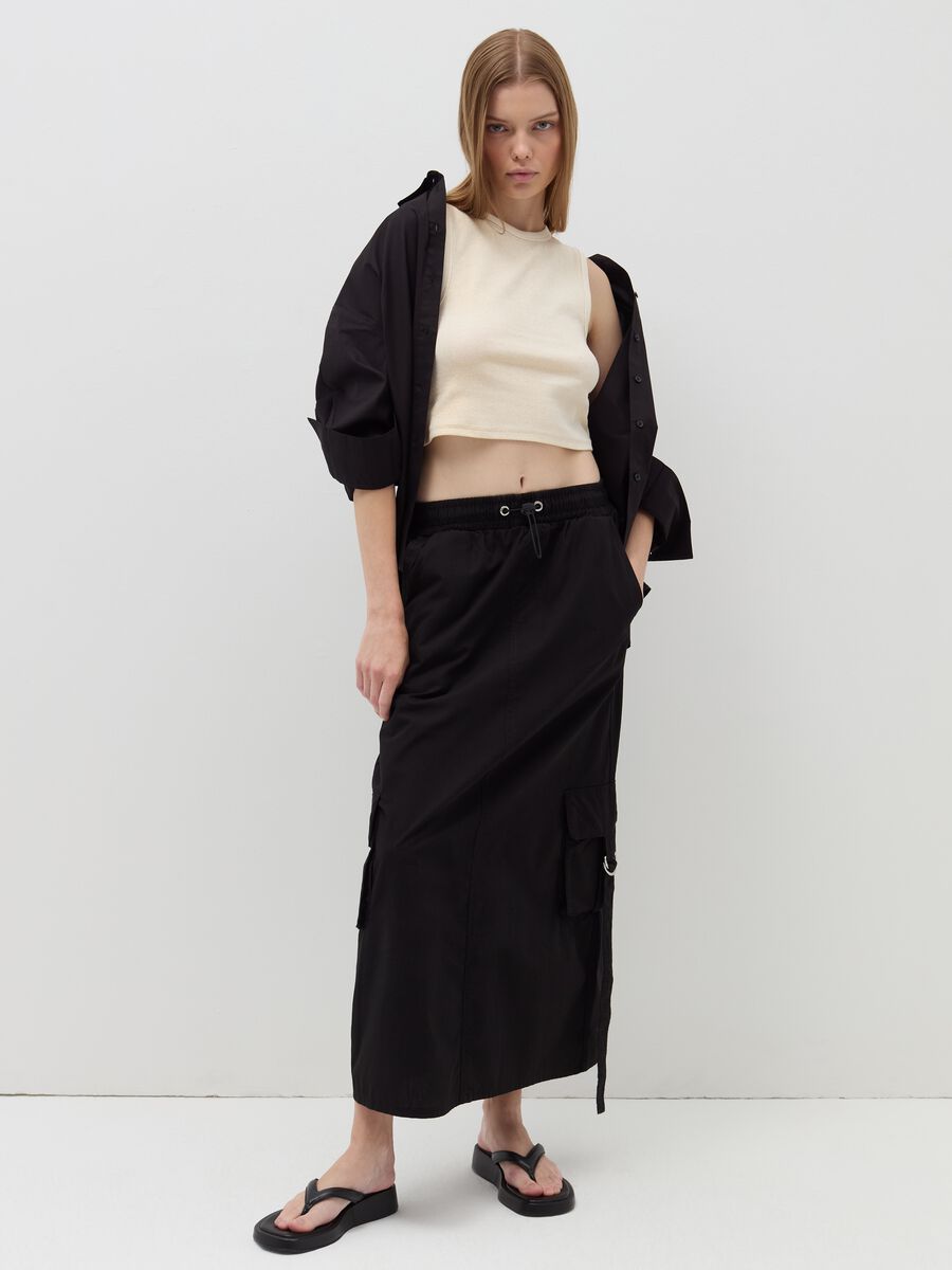 Tank top crop a costine con lurex_1