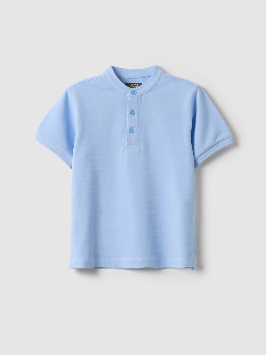 Polo in puro cotone azzurra da bambino regular fit_0
