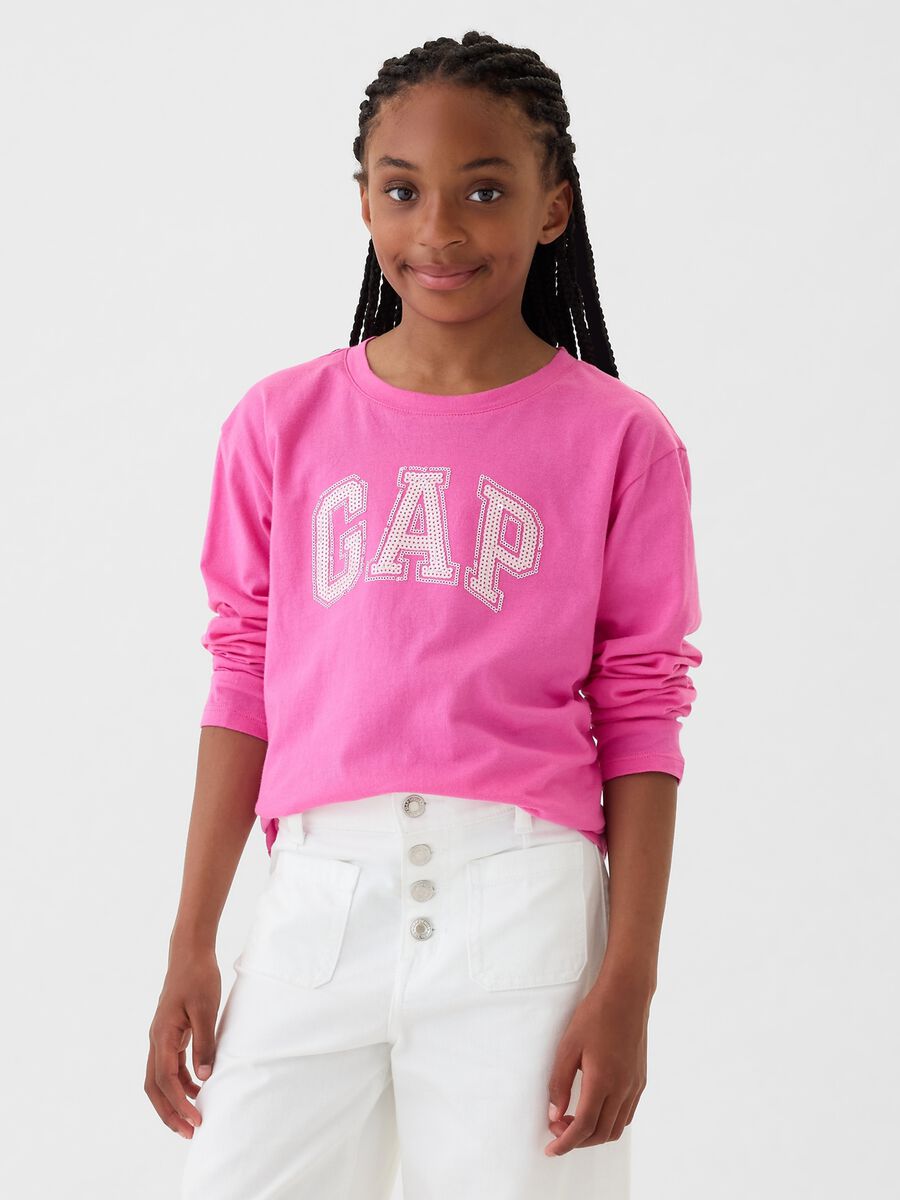 T-shirt with logo in micro sequins_0