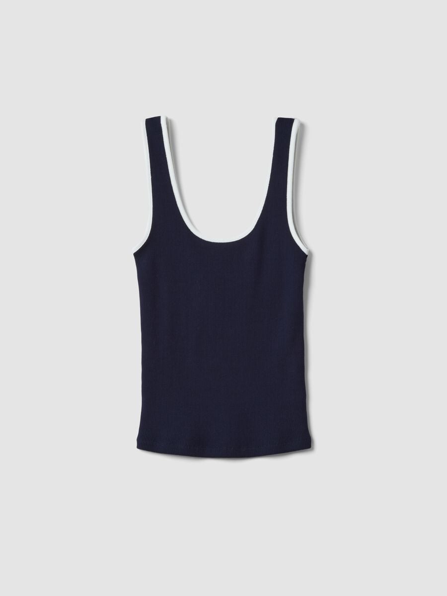 Tank top blu in puro cotone_4