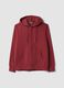 Red cotton-blend hoodie with crew neck_0