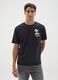 Black pure cotton T-shirt relaxed fit with Snoopy_0