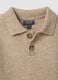 Beige regular-fit polo-collar jumper with ribbed trims_3