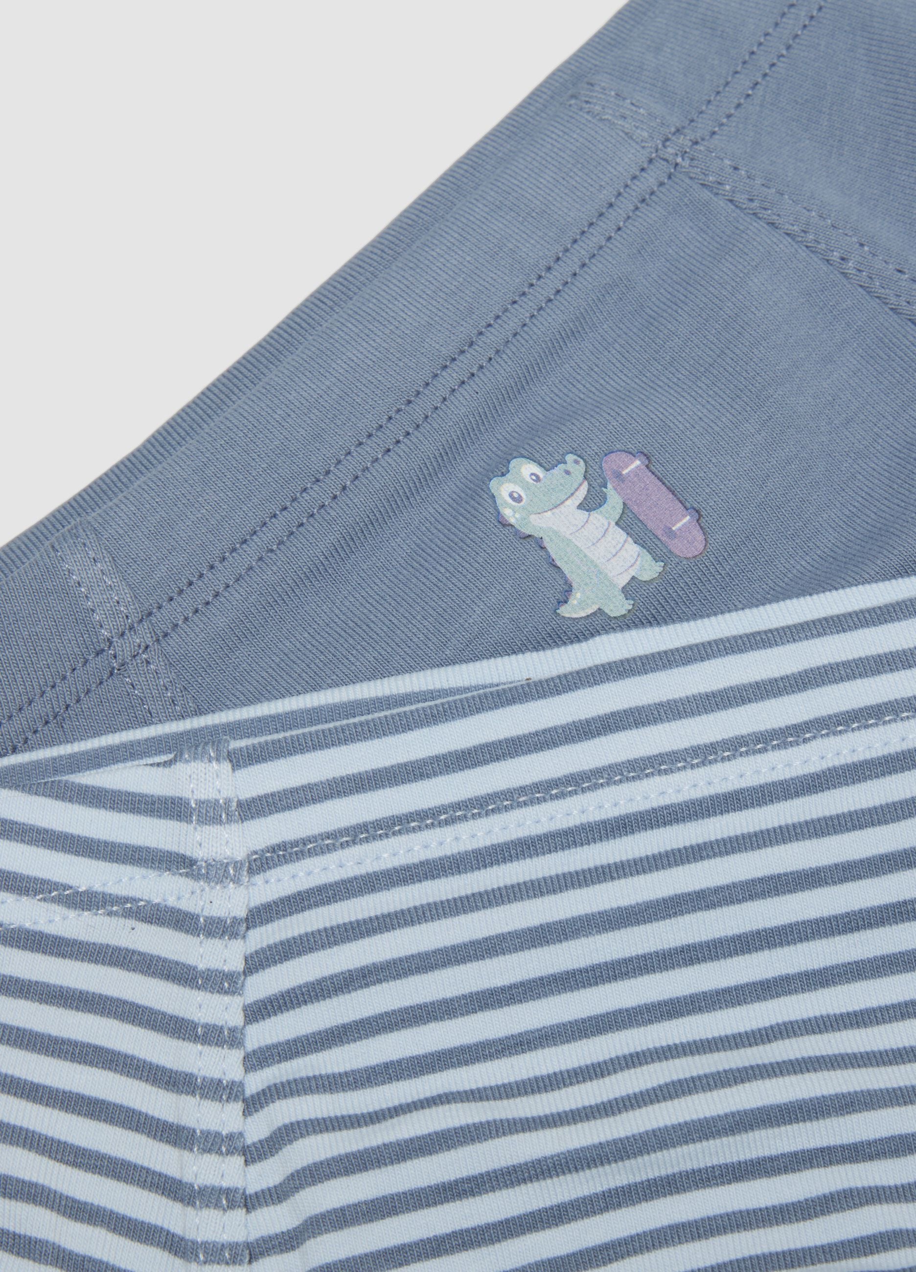 Tripack di slip multicolor in cotone jersey organico
