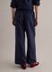 Blue pure linen drawstring trousers, straight fit_3