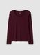 T-shirt viola in viscosa elasticizzata con girocollo slim fit_0