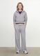 Grey full-zip cotton-blend hoodie, fitted_0