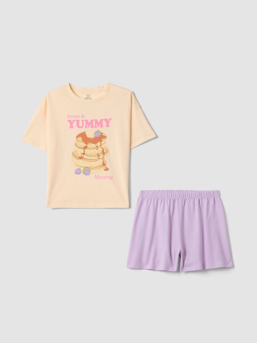 Pigiama in puro cotone multicolor da ragazza regular fit con stampe_0