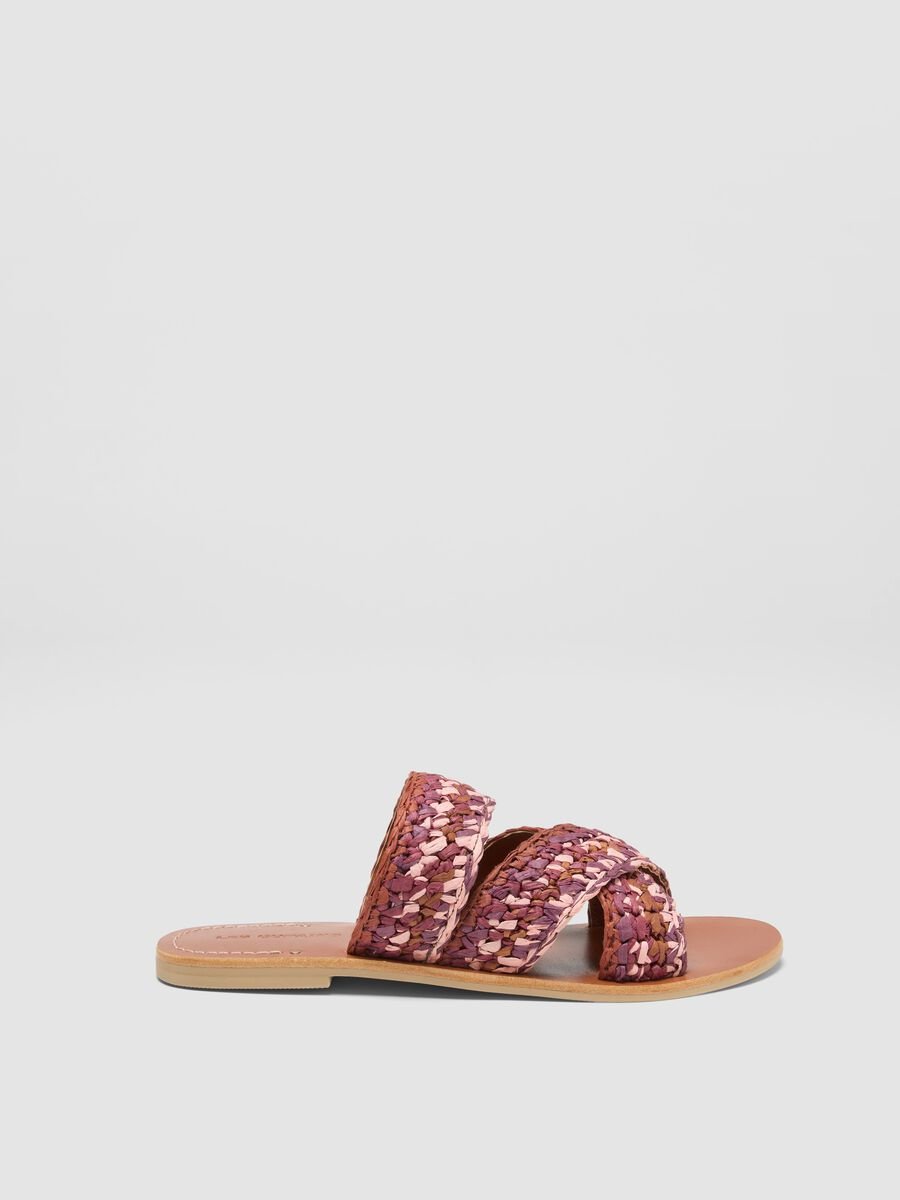 Pink woven sandals_0