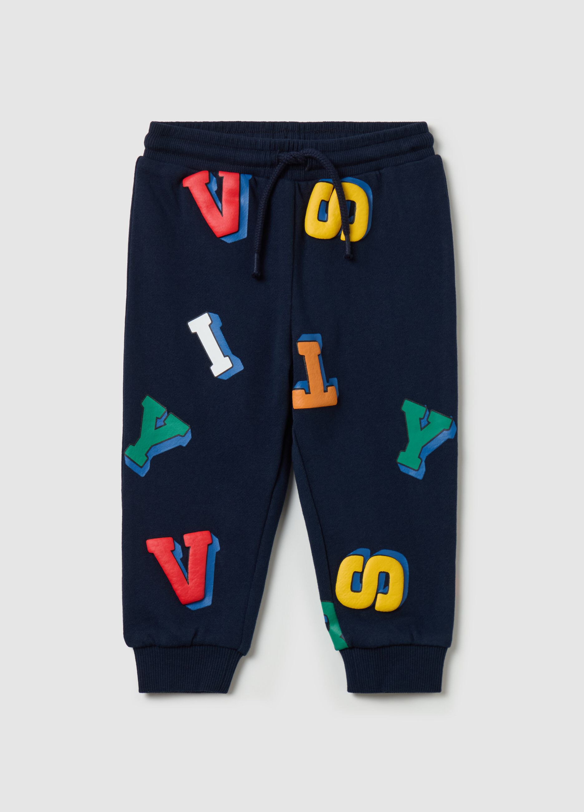 French terry joggers with lettering print